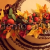 Őszi cukorvirág kompozíció tortával
